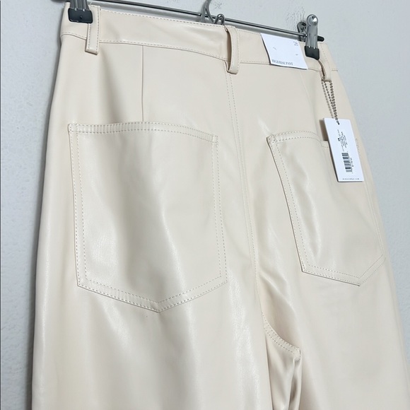 NWT WeWoreWhat Vegan Leather Ivory Pants - Picture 7 of 10